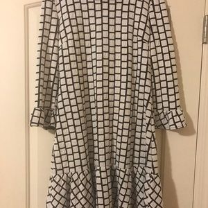 Checkered peplum dress